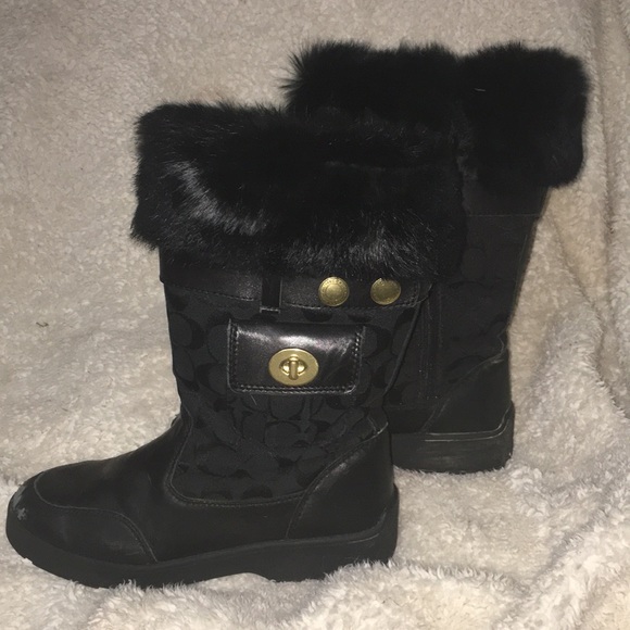 Coach Kimberly Winter Fur Trimmed Boots 